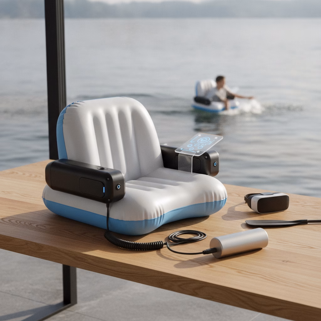 Why Paddle When You Can Drive a Motorized Sofa? The Inflatable Electric Chair Lake Float Reviewed