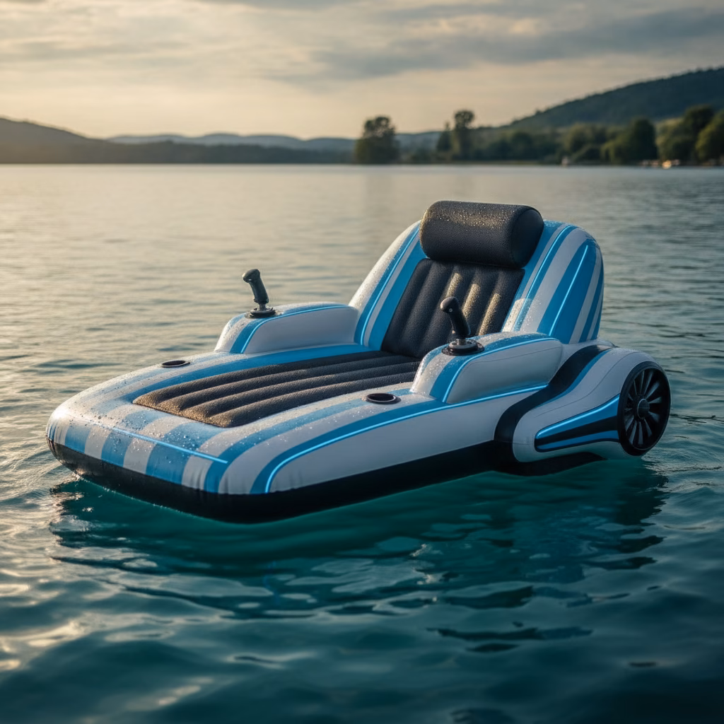 Why Paddle When You Can Drive a Motorized Sofa? The Inflatable Electric Chair Lake Float Reviewed