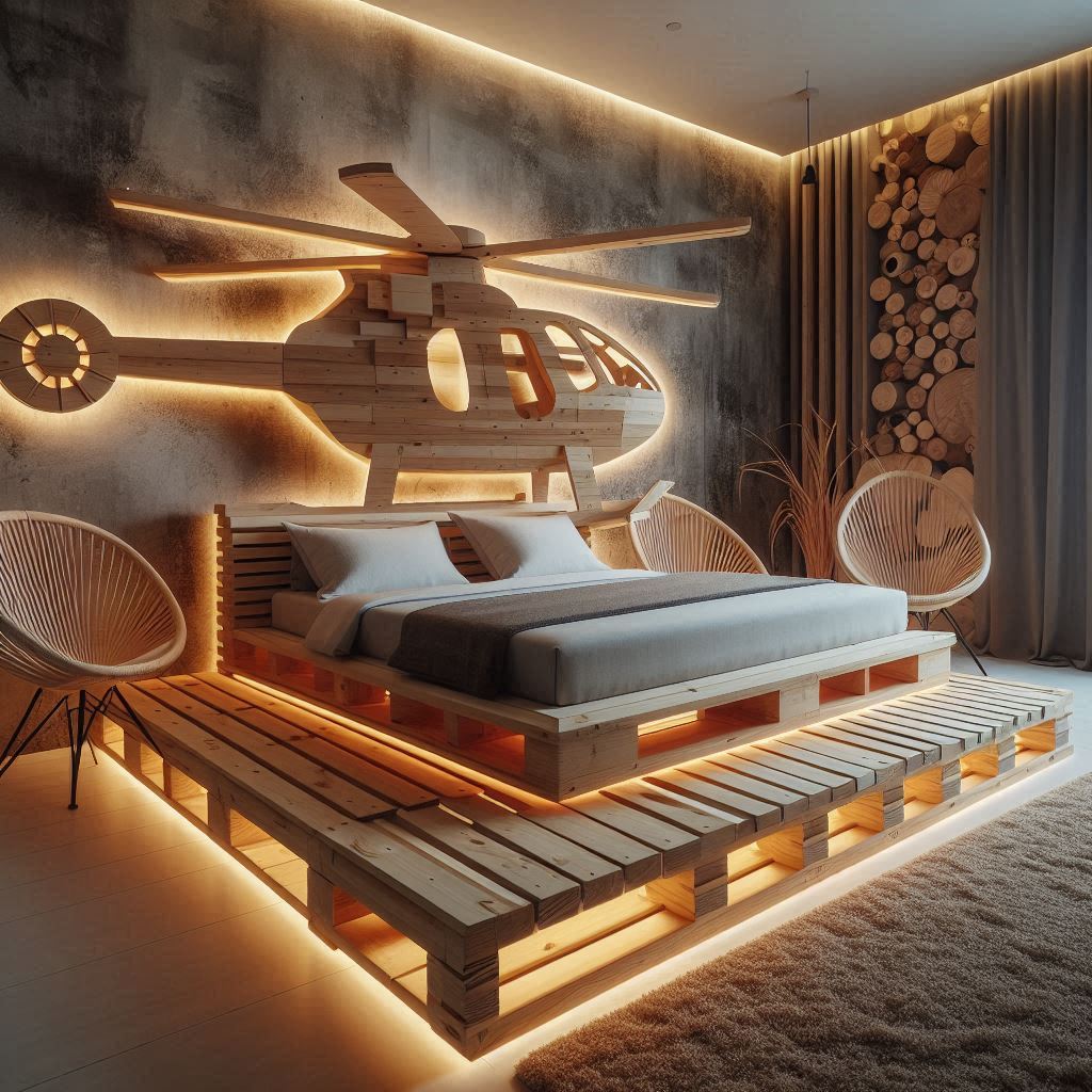 Helicopter Pallet Bunk Bed 5