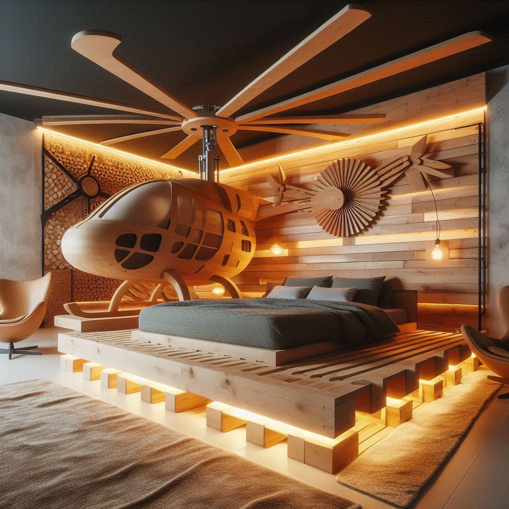 Helicopter Pallet Bunk Bed