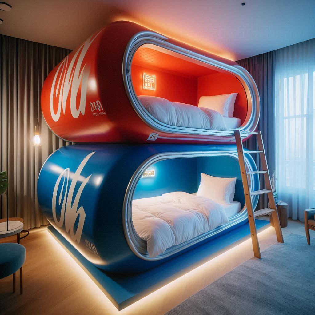 Pepsi Bunk Bed: Unique Bunk Beds Crafted from Pepsi Soft Drink Cans ...