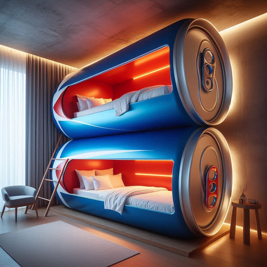 Pepsi Bunk Bed: Unique Bunk Beds Crafted from Pepsi Soft Drink Cans ...