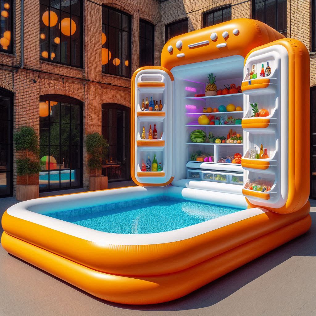 Inflatable Pool Shaped Refrigerator 1