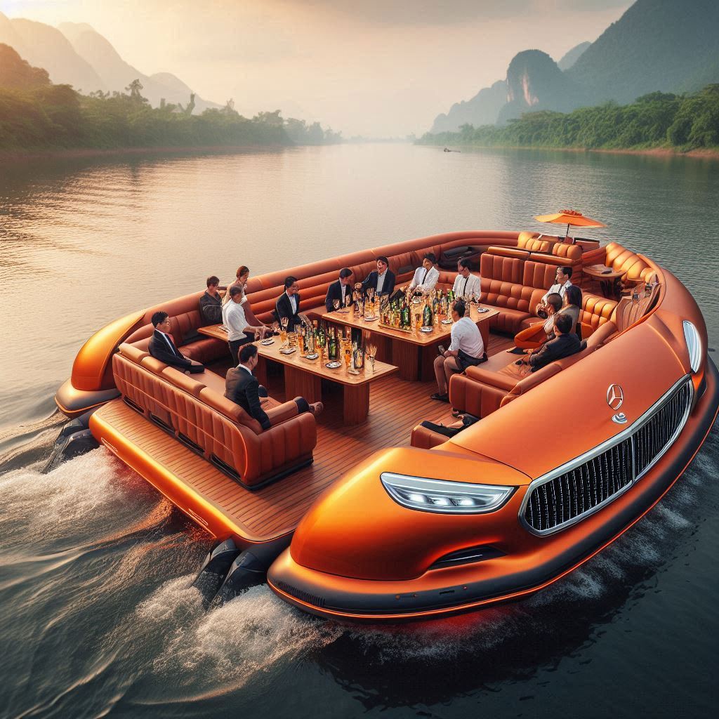 Mercedes Inspired Inflatable Lounge Boat 8