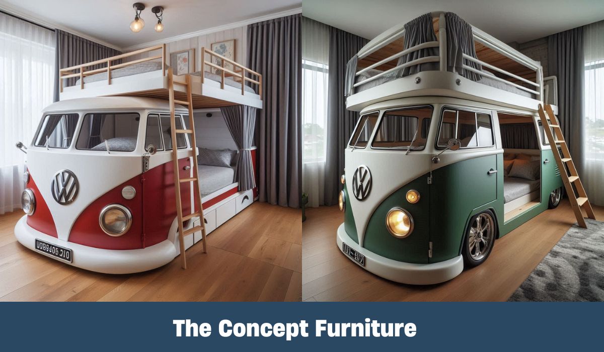 VW Bus Shaped Bunk Bed: Turn Your Child's Room into a Retro VW Bus Adventure