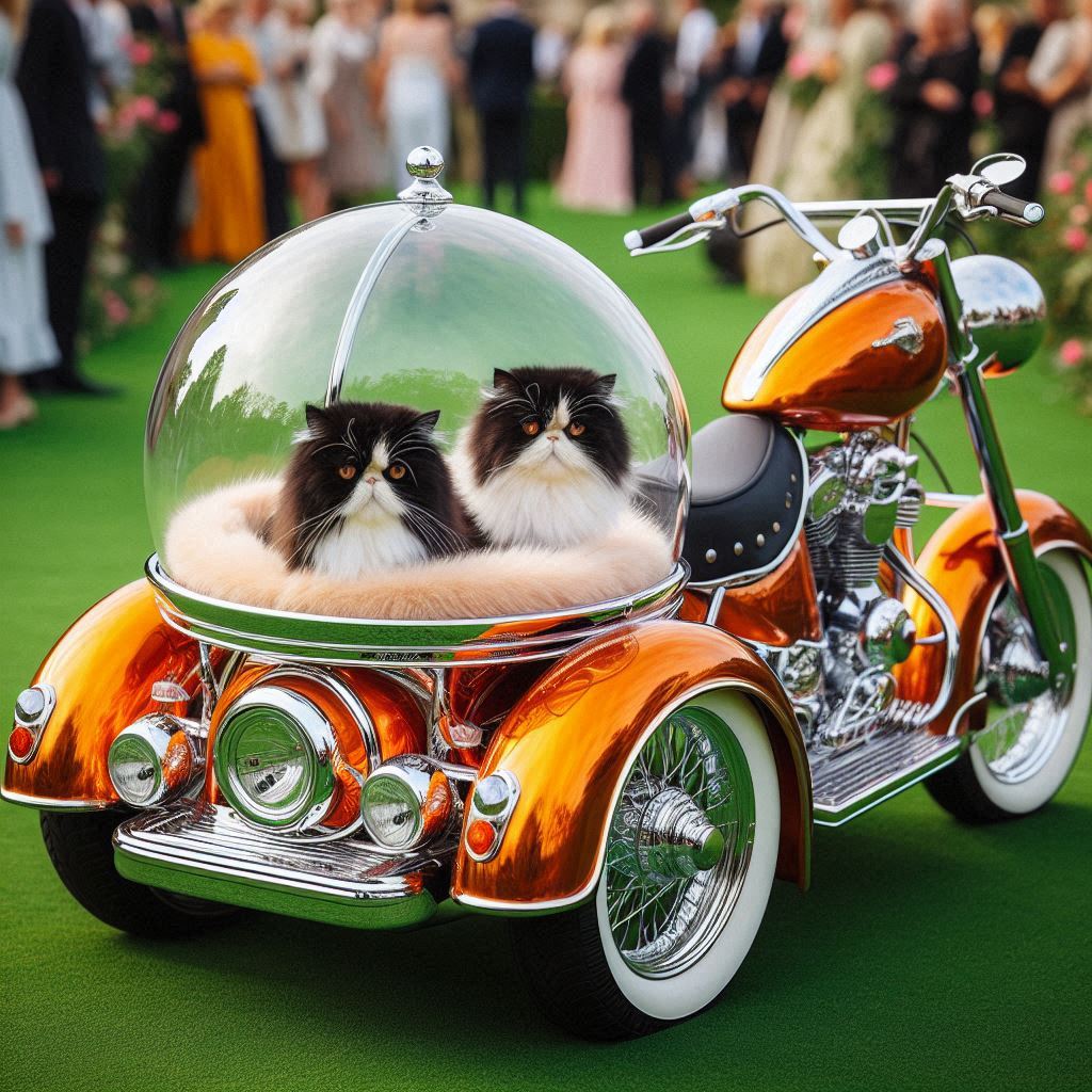 Vintage Motorcycle Inspired Cat Stroller 5