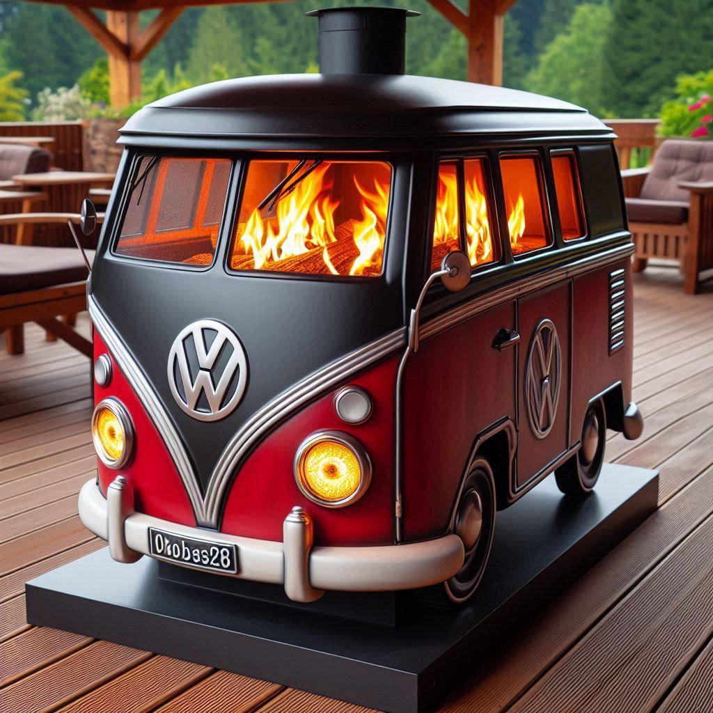 Volkswagen Bus Shaped Outdoor Oven 3