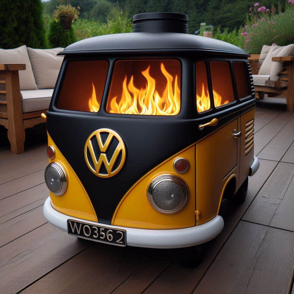 Volkswagen Bus Shaped Outdoor Oven 5