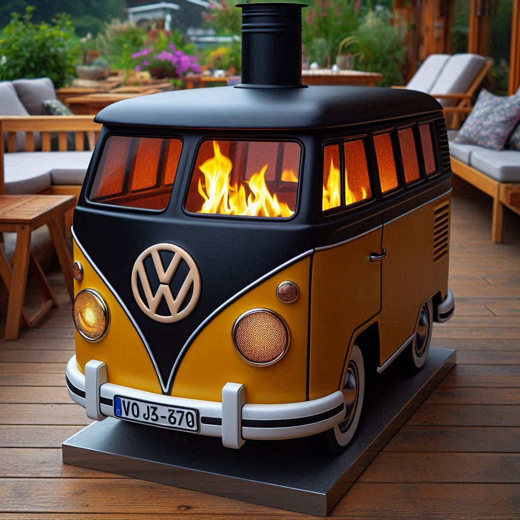 Volkswagen Bus Shaped Outdoor Oven 6