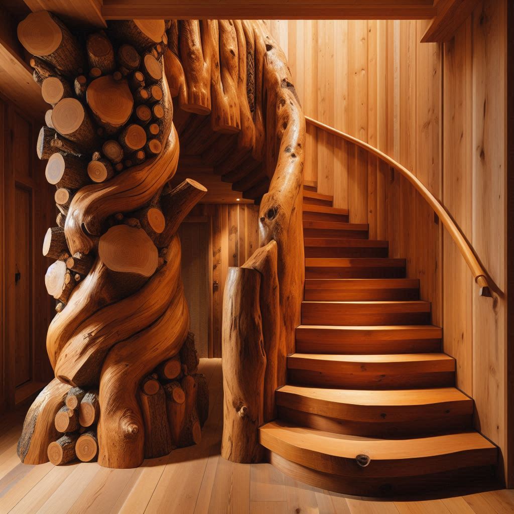 Wood Slab Staircases 2