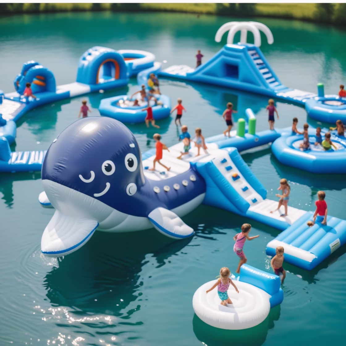 Inflatable Floating Water Park Ideas to Transform Your Lake or Pool 1 Inflatable Floating Water Park1