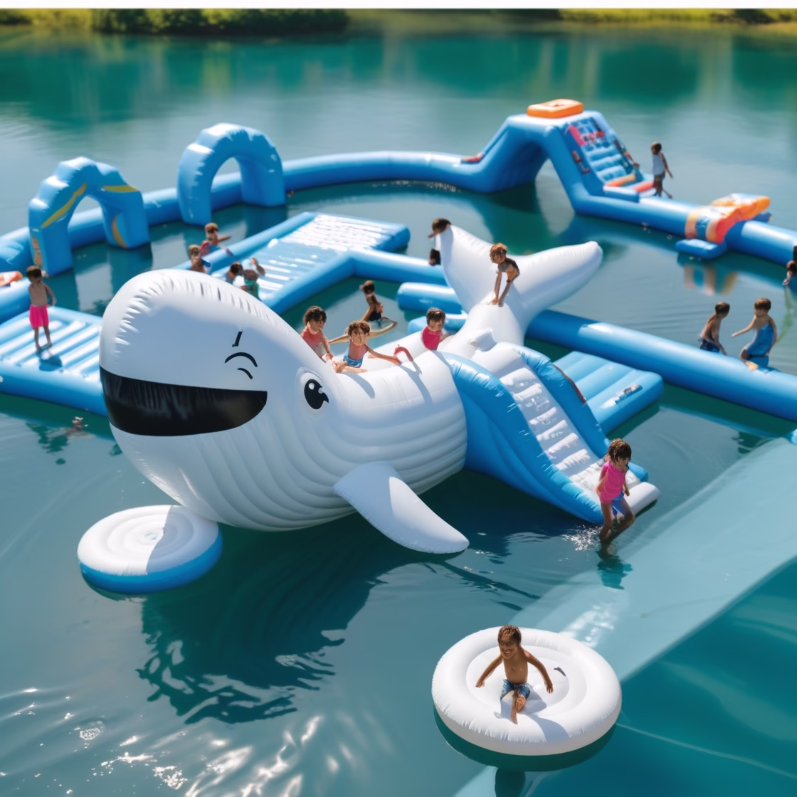 Inflatable Floating Water Park Ideas to Transform Your Lake or Pool 5 Inflatable Floating Water Park2 1