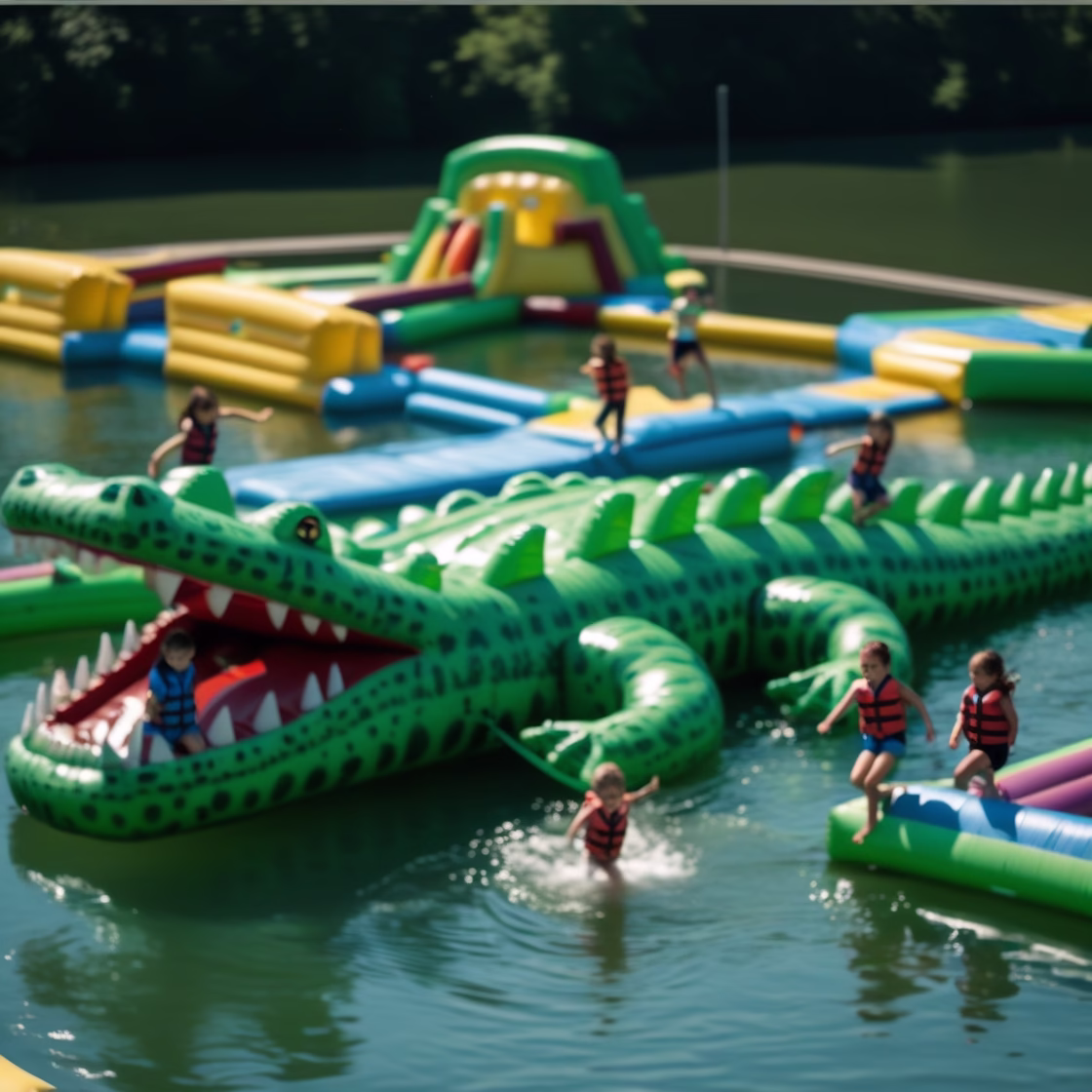 Inflatable Floating Water Park Ideas to Transform Your Lake or Pool 7 Inflatable Floating Water Park6