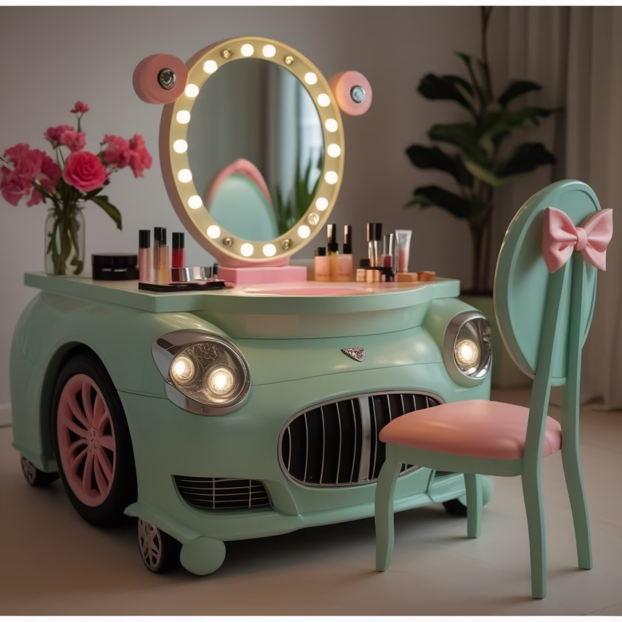 Car-Shaped Vanity Table Designs: A Creative Twist on Classic Furniture 6 Car shaped vanity table4