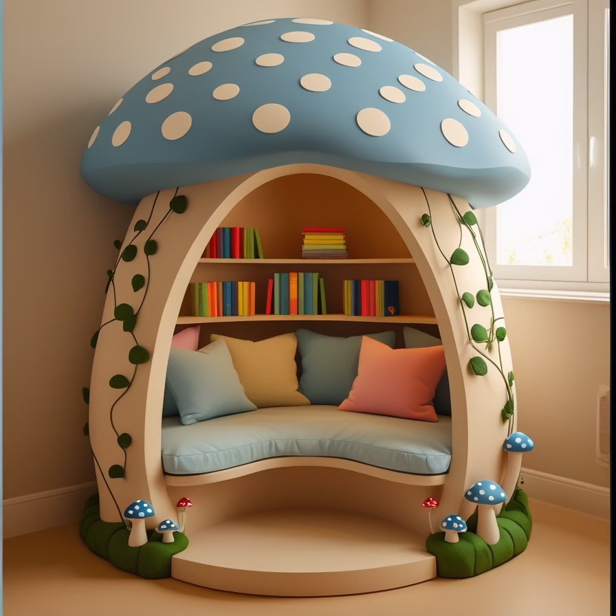Mushroom Reading Corner for Kids: A Cozy and Creative Space for Young Readers 1 Mushroom reading corner for kids1