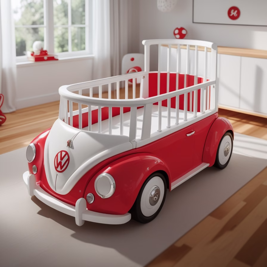 VW Beetle Baby Crib: A Retro-Inspired Sleeping Space for Your Little One 1 VW Beetle Baby Crib1