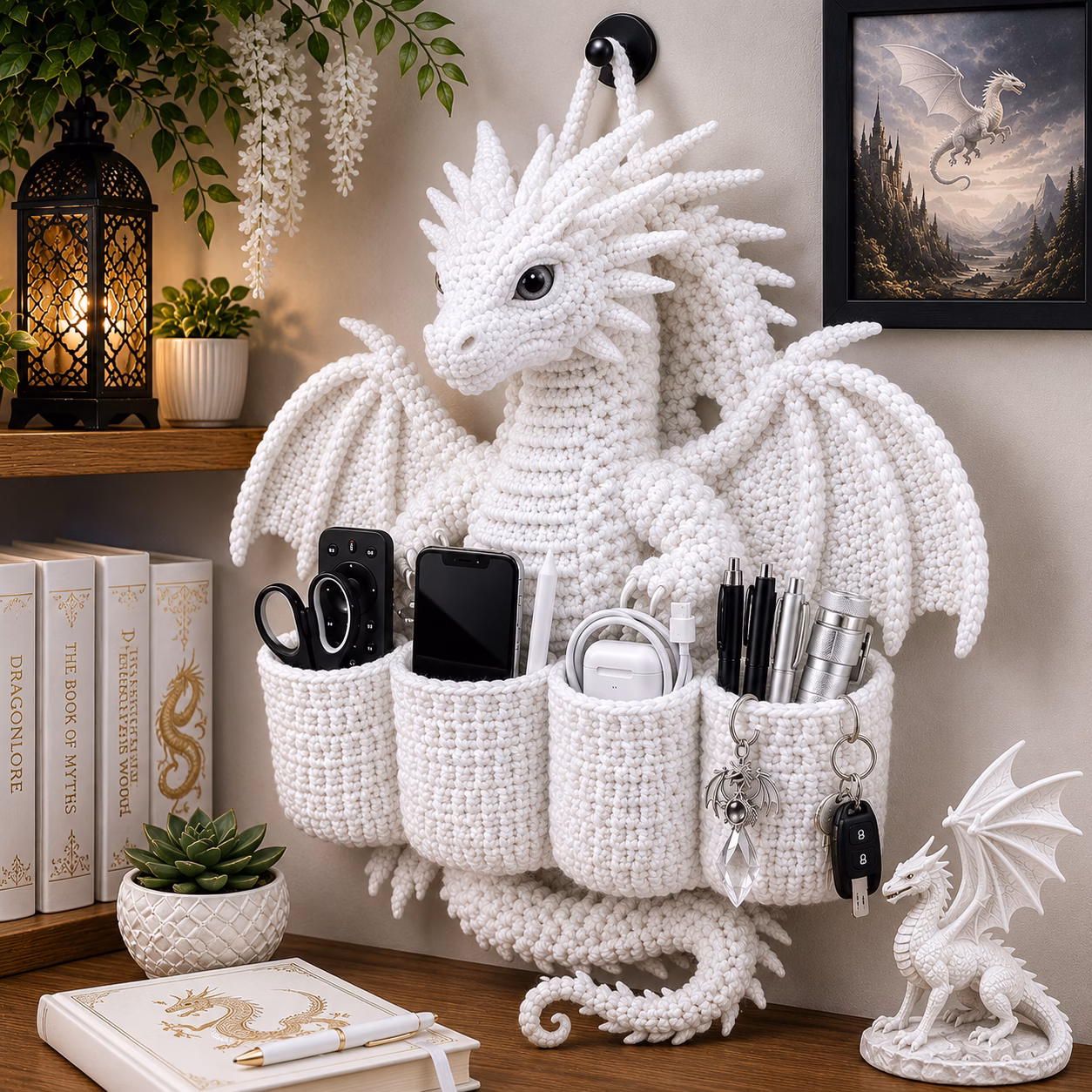 Crochet Dragon Wall Organizer: The Perfect Blend of Artistic Home Décor and Functional Wall Storage 3 Crochet Dragon Wall Organizer 3