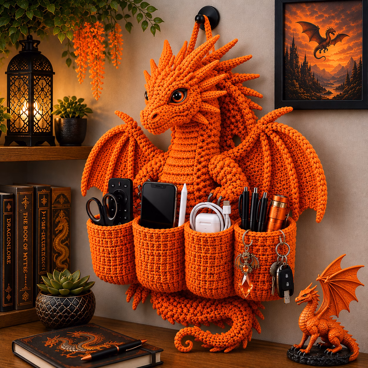 Crochet Dragon Wall Organizer: The Perfect Blend of Artistic Home Décor and Functional Wall Storage 5 Crochet Dragon Wall Organizer 6