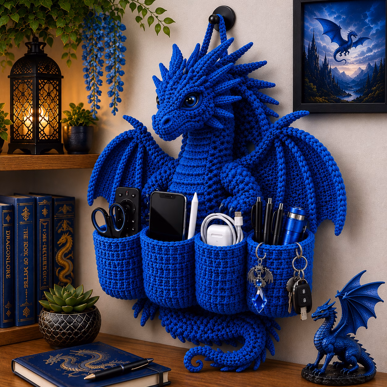 Crochet Dragon Wall Organizer: The Perfect Blend of Artistic Home Décor and Functional Wall Storage 6 Crochet Dragon Wall Organizer 7