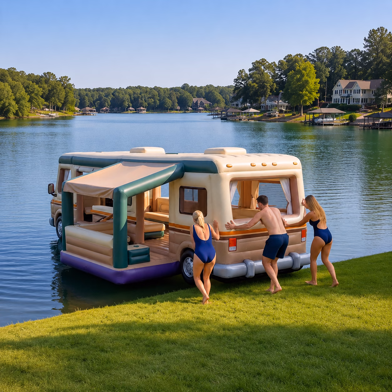Giant Inflatable RV Lake Float 3
