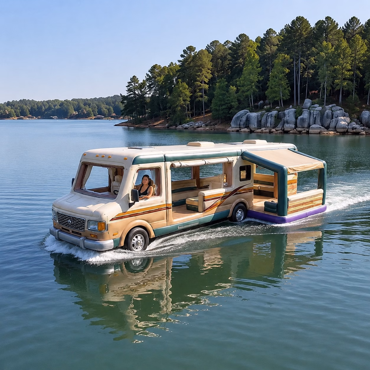 Giant Inflatable RV Lake Float 4