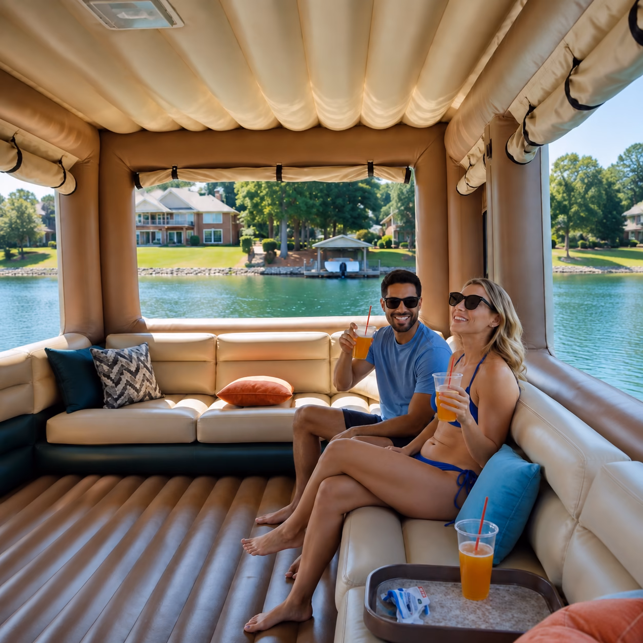 Giant Inflatable RV Lake Float 7